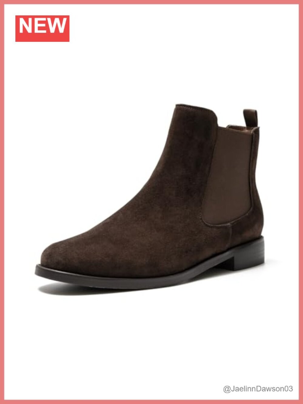 Women's Suede Chelsea Ankle Boots Low Heel Slip-On